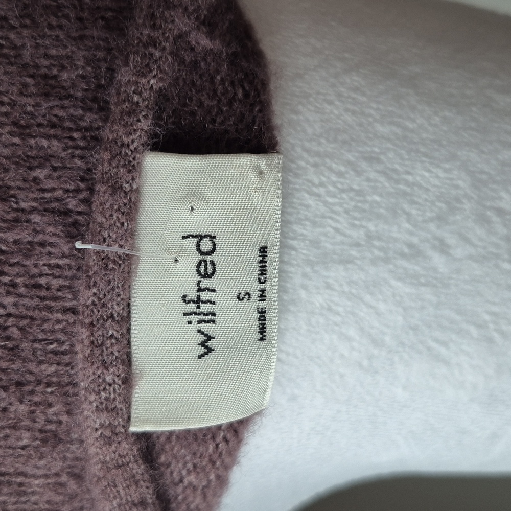 Aritzia Wilfred Camila Sweater Relaxed V Neck Cardigan In Mauve Size Small - Picture 4 of 6